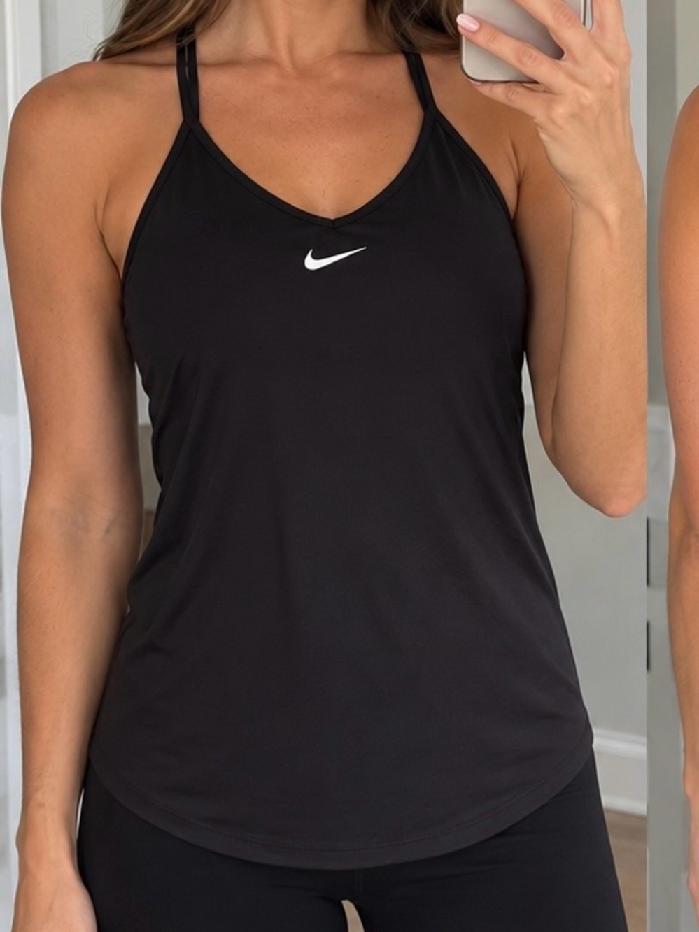 Nike Black Strappy V-Neck Athletic Tank Top